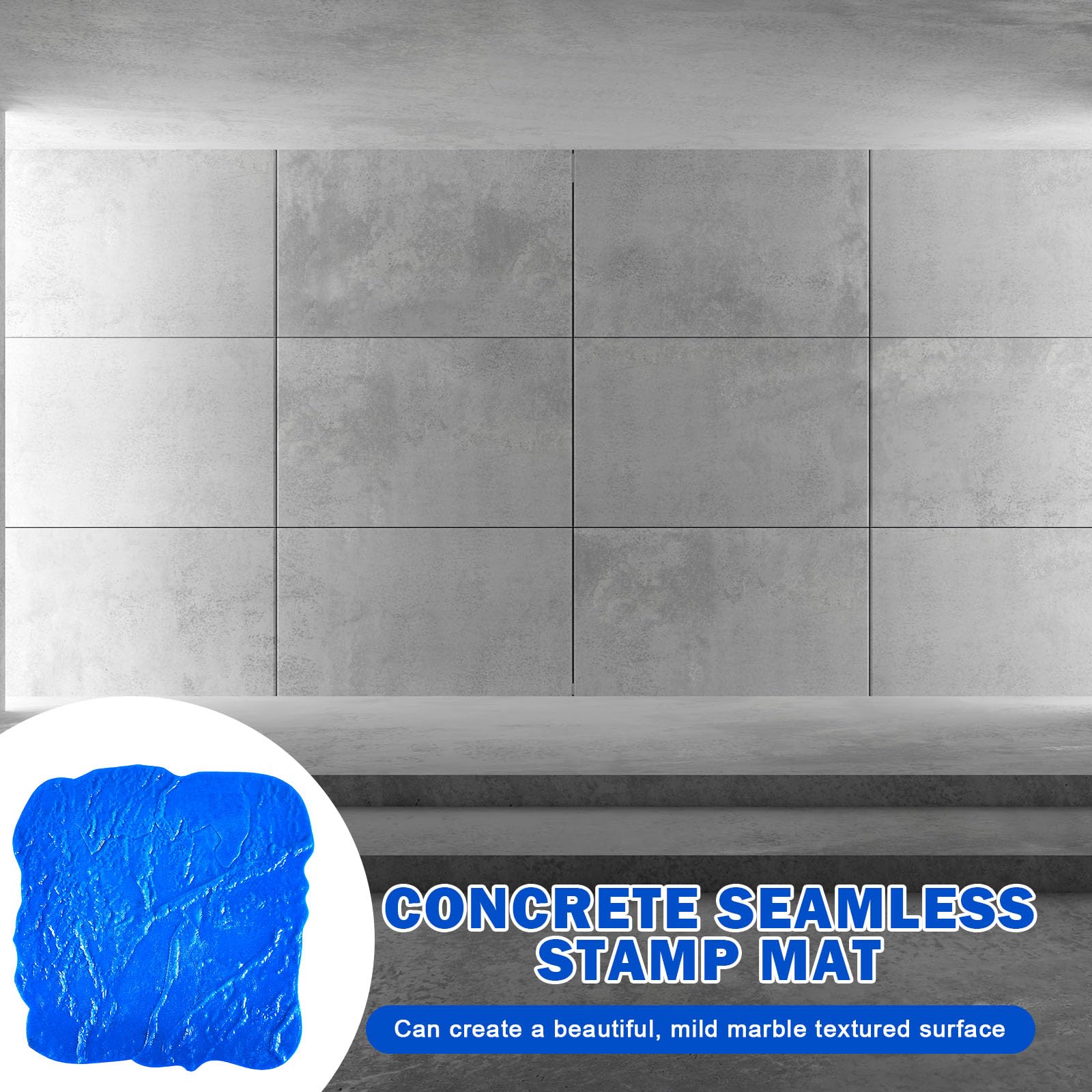 Gisafai 1 Pcs Concrete Stamps Mat Set Concrete Texturing Skin Polyurethane Stamp Stone Tile Texture Mat Seamless Slate Floor Imprint Molds for Walls Outdoor Decorative (18