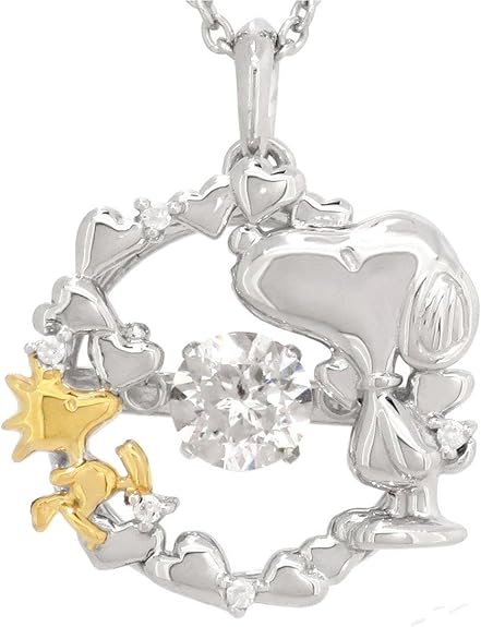 Amazon スヌーピー Snoopy 特 別 仕 様 ダンシングストーン スヌーピー スワロフスキー シルバー 925 ネックレス レディース Peanuts ネックレス 通販