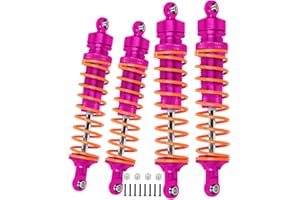 ARRCat Big Bore RC Shock for Slash 4WD 4x4 Upgrades Parts, 1/10 Stampede 4WD 4x4,Hoss 4WD 4x4，Rustler 4WD 4x4,4PCS Aluminum Full Metal Front Rear Shocks Absorber,Replace 5862,Rose