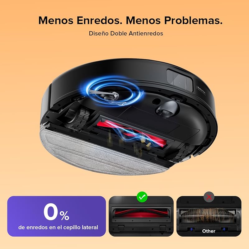 Q10 S5 Set Aspirador Robótico e Sucção HyperForce 10000 Pa, Aspirador Robô com Sistema Duplo Anti-Emaranhado, Navegação LiDAR PreciSense, Evitação de Obstáculos Tecnológicos Reativos, Preto