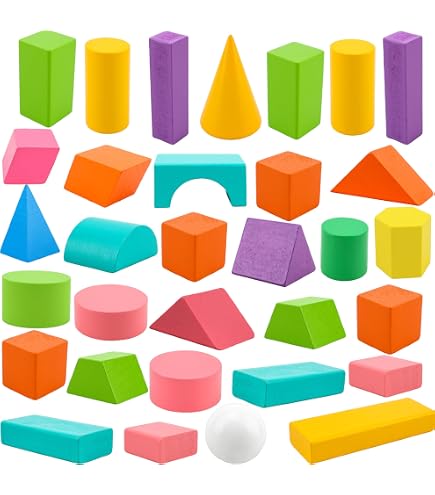 Basic Shapes 3d Blocks Geometric Shapes 140 Pcs Mini 3D Shapes For Teaching, Wood Geometric ...