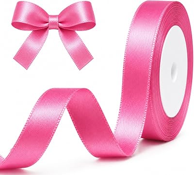 XEANCO Satin Ribbon 20MM Pink 20m Gift Wrapping Decorations Wedding Car