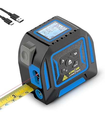 Versatile 3-in-1 Digital Laser Tape Measure – 197ft Laser + 16ft AutoLock Tape, Backlit LCD, Ft/In/Fractions, USB Rechargeable – For Contractors & DIY