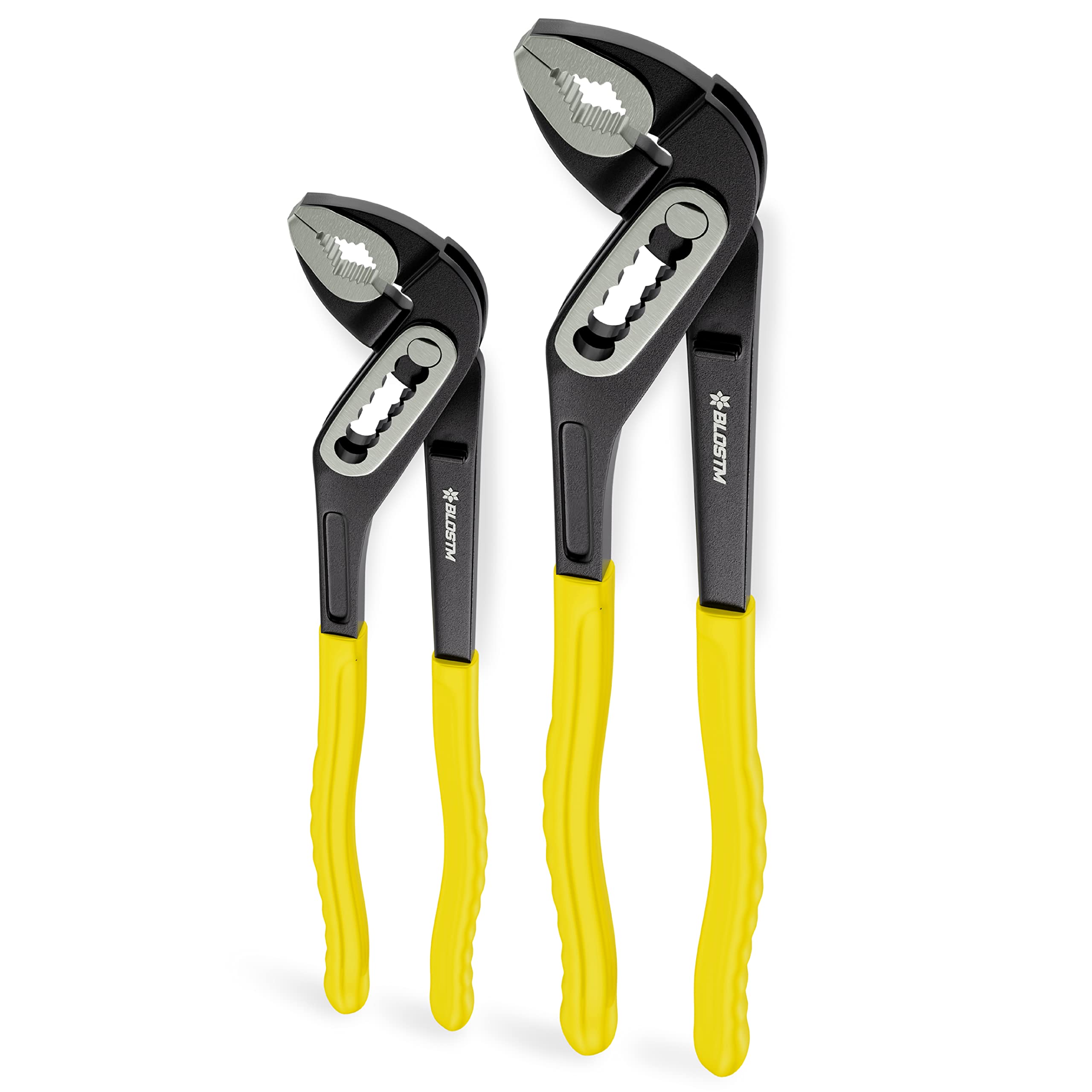 BLOSTM Water Pump Pliers 2 Pack - Adjustable Pliers Set 240mm & 295mm, Wide Jaw Capacity Plumbing Grips with Non-Slip Rubber Handles, Universal Pipe Grips for Plumbing & Home Improvement - 2 PCS