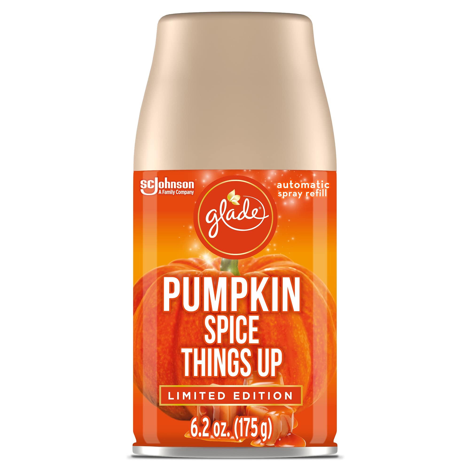 Glade Automatic Spray Refill and Holder Kit, Air Freshener for Home and Bathroom, Pumpkin Spice Things Up, 6.2 Oz