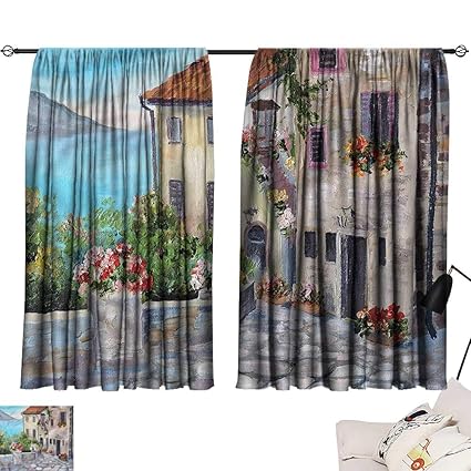 Amazon Com Denruny Fabric Shower Curtain Liner Rustic Old Houses
