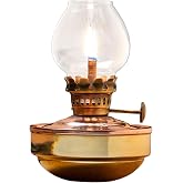 Kings County Tools Naval-Style Oil Lamp, Copper/Brass, 3.25&rdquo; x 4.75&rdquo; | Nautical Lantern with Glass Bulb, Decorative Kerosene Lantern with Adjustable Wick, Oil Lamps for Indoor or Outdoor Use