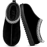 Evshine Women’s Genuine Suede Slippers, Fuzzy Warm House Shoes for Indoor Outdoor, Great Gift for Winter Comfort