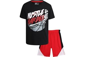 Pro Athlete Boys' Active Shorts Set - 2 Piece Perfomance T-Shirt and Gym Shorts - Activewear Clothing Set for Boys (8-16)