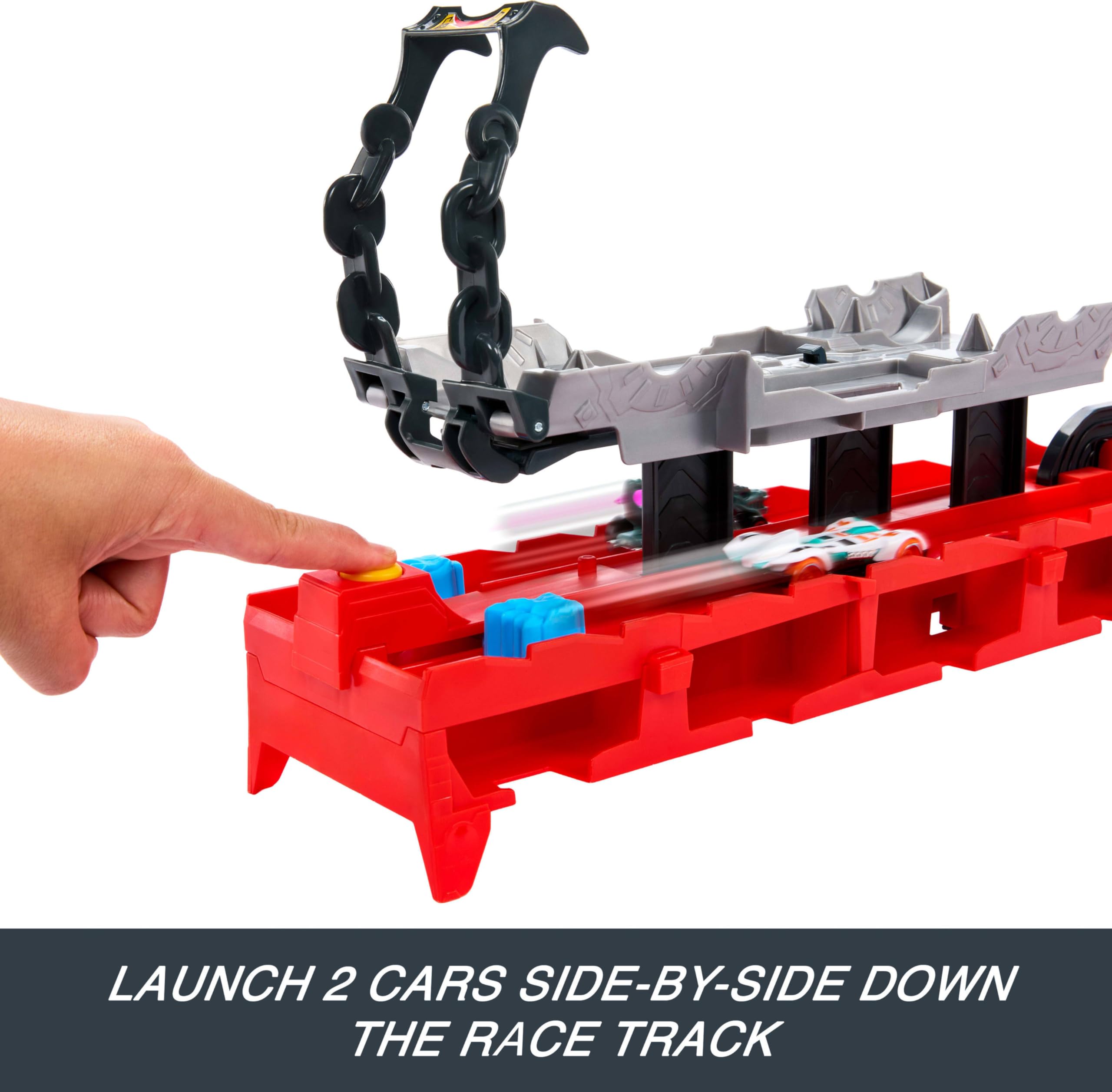 Hot Wheels City Toy Car Track Set, Ultimate Dual Dragon Transporter & 2 Die-Cast Cars, Large-Scale & Detachable Dragon, Stores 20+ Vehicles