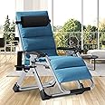 DoCred Comfy Chair, Folding Chair Recliner Chair for Bedroom and Living Room, Folding Reclining Patio Chairs Lounge Chair with Removable Cushion for Indoor Outdoor