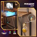 Bestier 106.5cm L Shaped Desk with 3 Outlets 2 USB LED RGB Lights view 6