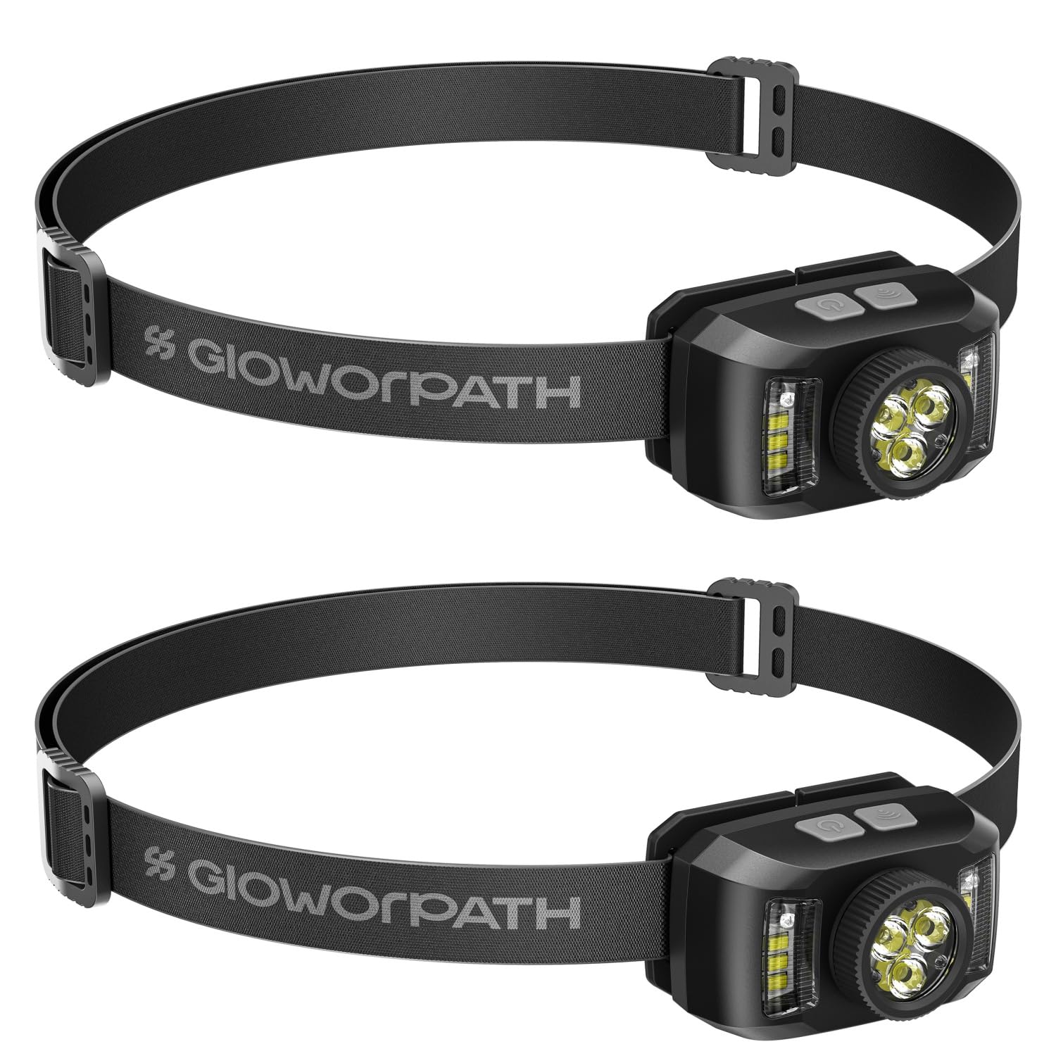 Rechargeable Headlamp Flashlight,12000 Lumens Super Bright LED Head Torches,Sensor Control, 6 Light Settings, IPX5 Waterproof & Lightweight, Ideal for Camping, Running & Hiking Outdoor (2, black)