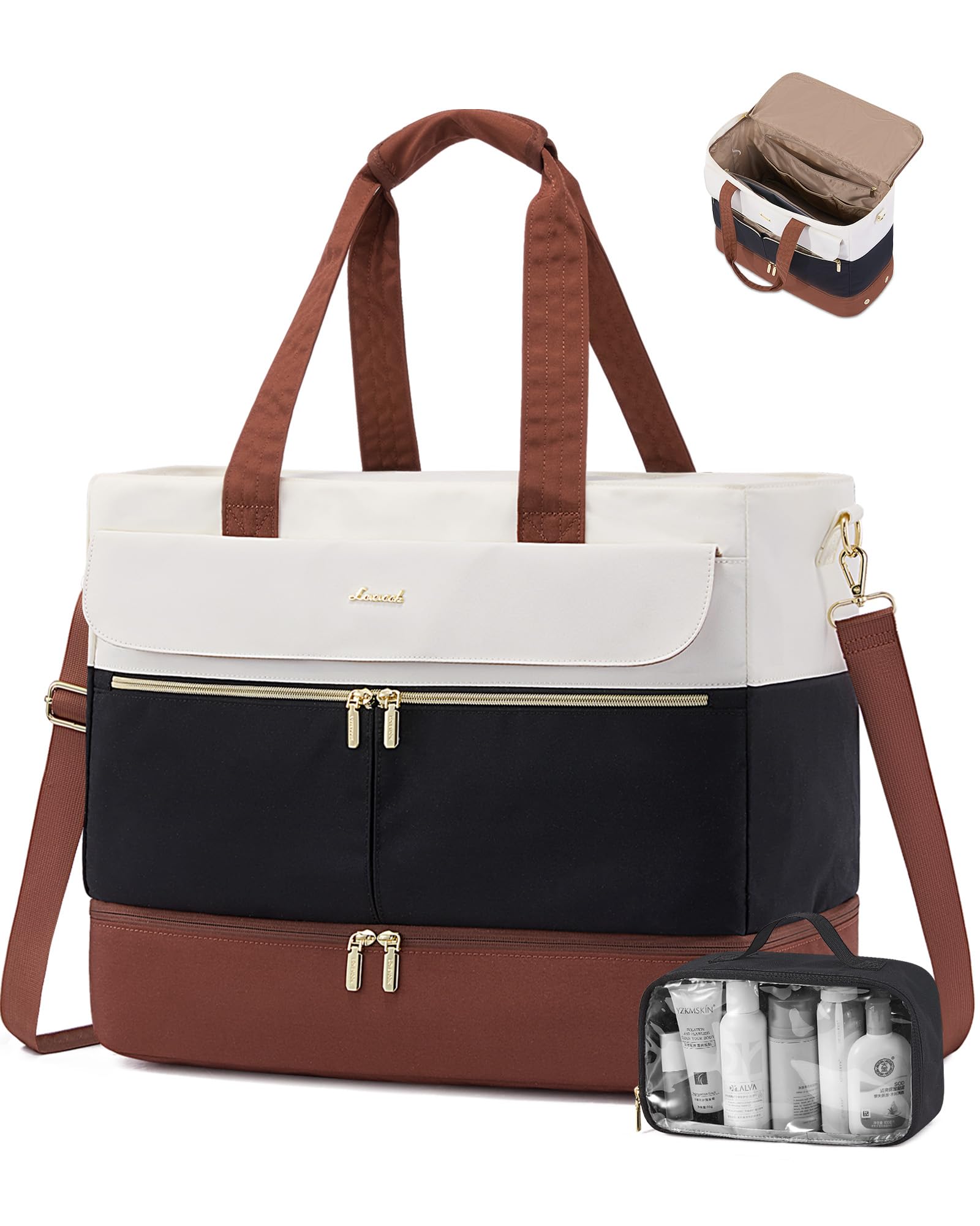 Photo 1 of LOVEVOOK Travel Duffle Bag for Women, Wide Open Extra Large Weekender Bags with Shoe Compartment, Carry on Overnight Bags, Hospital Bag for Women Labor Delivery with Wet Pocket