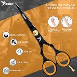 Candure 6.5 Hair Scissors with Comb Leather Pouch Professional Stainless Steel view 2