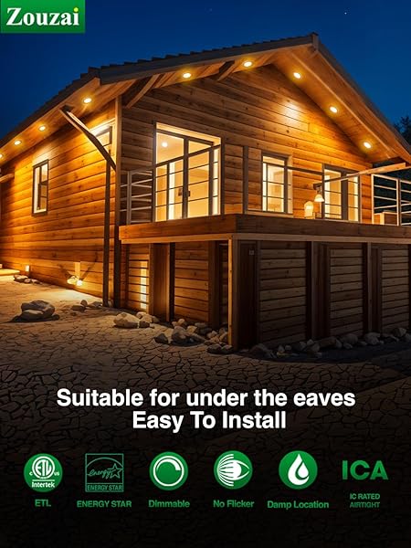 ZOUZAI 24 PACK 4 INCH BLACK 5CCT SELECTABLE ULTRA-THIN LED RECESSED CEILING LIGHT WITH JUNCTION BOX,9W EQV 80W, DIMMABLE, LED CAN LIGHTS – ETL AND ENERGY STAR CERTIFIED