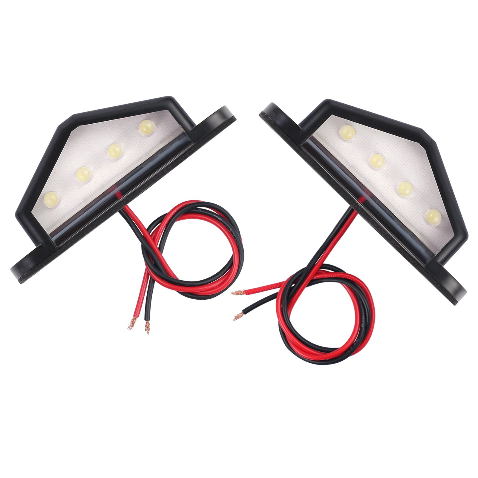 Justech 2 x 4 LED License Number Plate Lights LED Rear Lamps Universal 12V 24V Number Plate Lighting For Boat Trailer Vehicle Truck UTE Van Caravan Lorry.