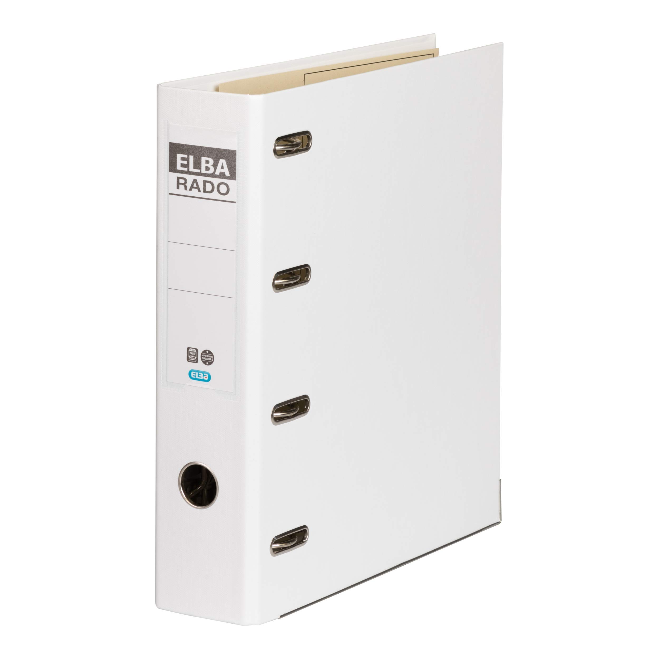 Elba 100551852 Doppelordnerradoplast (2 x A5, Rückenbreite 7,5 cm, auswechselbsarschild), weiß