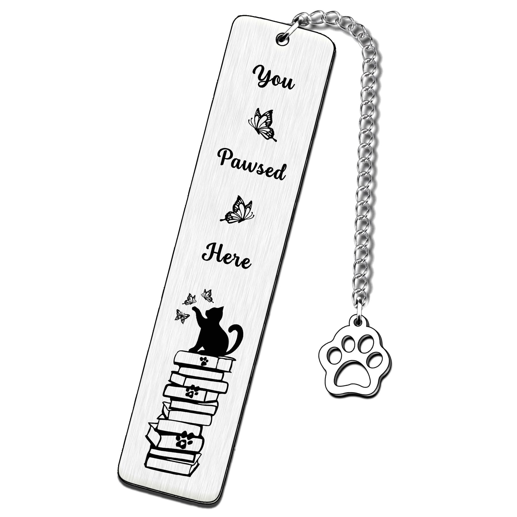 SDOFY Cat Bookmark Gifts Book Mark Stainless Steel Metal Bookmarks for Women Men Cat Lover Gifts Funny Cute Bookmarks for Readers Students Teachers Friends