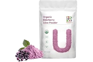 UNLEASH'D ORGANIC Organic Elderberry Juice Powder 16 oz 100% Pure Natural Green Food, Rich in Antioxidants and Multivitamins, High Antioxidant Effects, Anti-Inflammatory