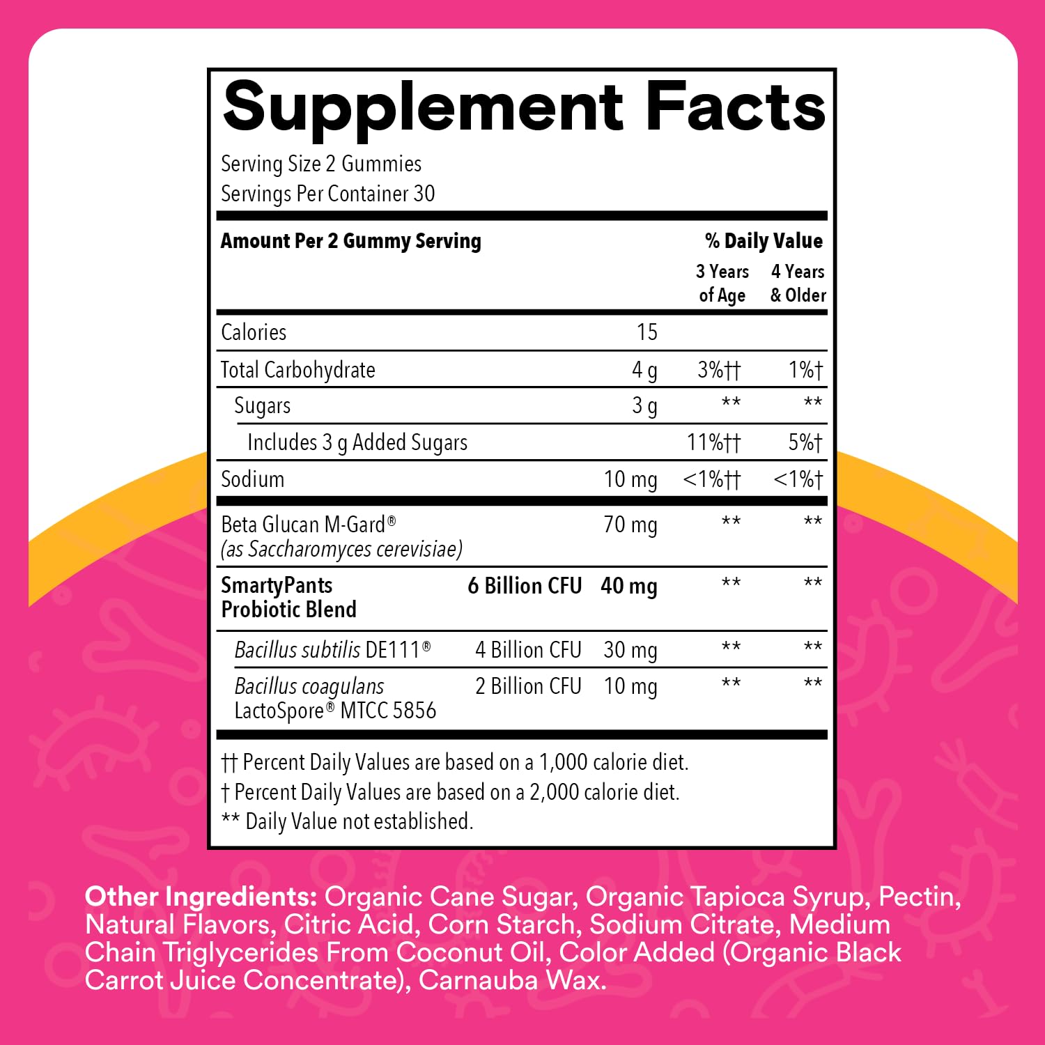 SmartyPants Kids Probiotic & Prebiotic Gummies for Digestive Health: Gut Health Supplement, Clinically Studied Prebiotic for Immune Support, Strawberry, 60 Count (30 Day Supply)
