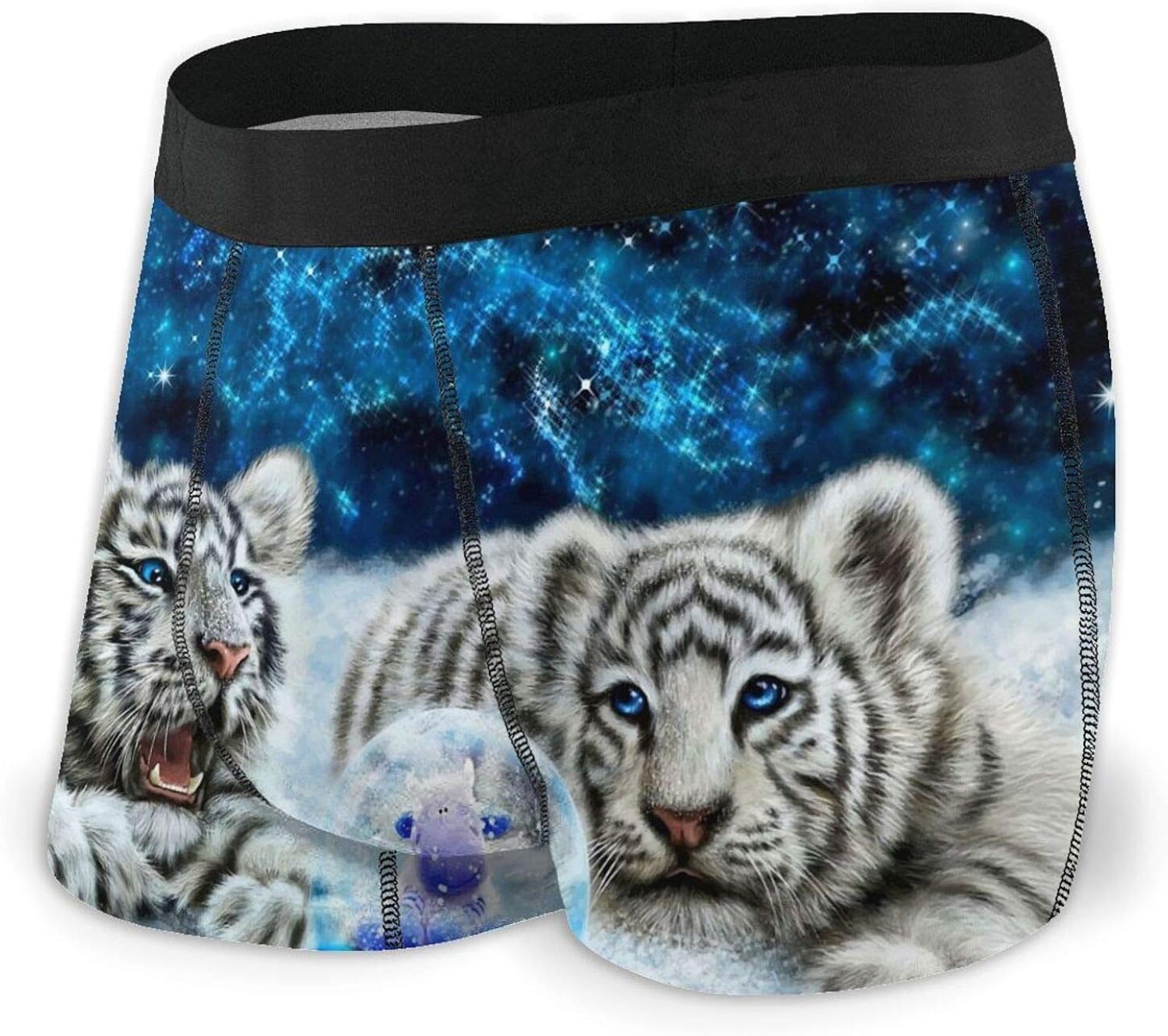 Snow Leopard Boxer Briefs for Men Stretch Underwear No RideUp Boxer