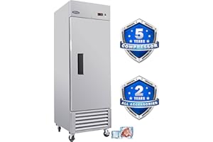 ORIKOOL 27"W Commercial Reach-In Upright Freezer - Low Noise & Energy Saving, Stainless Steel Freezer, 3 Adjustable Shelves, LED Lighting, 23 Cu.ft, Automatic defrost, Digital Temperature Control