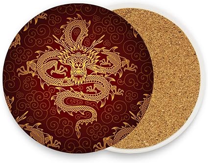 Amazon.de: Ethnische Stammes-China-chinesische Tierdrachen-Untersetzer