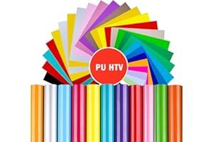Heat Image Transfer Vinyl Paper Iron On HTV Vinyl for Cricut All Cutter Machine Colour T Shirt Fabric, 24 Colors 12x10”