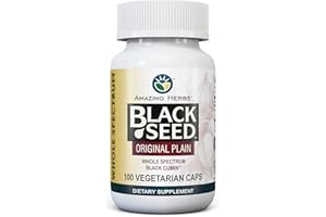 Amazing Herbs Whole Spectrum Black Seed Original Plain, Vegetarian Capsules - Gluten Free, Non GMO, Cold Pressed Nigella Sativa Aids in Digestive Health - 100 Count, 475mg