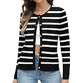 Rapbin Women's Lightweight Button Down Cardigan Sweater with Pockets Long Sleeve Crew Neck Open Front Casual Outfits