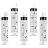 200ml Large Syringe, 5-pack Plastic Syringes for Liquid with Tip Adapter | 200cc Large syringe for thick liquids &amp; Scientific Labs, Oil Transfer, Plant Watering &amp; Refilling, Glue, Individual Sealed