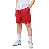 Somaibo Boys Athletic Shorts Youth Quick Dry Soccer Basketball Running Gym Performance Mesh Sports Shorts for Kids