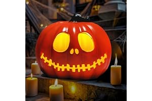 LIDY Halloween Pumpkin for Halloween Decor - Jack O Lantern Pumpkin Decor for Halloween Decorations Indoor & Outdoor - Vintage Halloween Style Hollow Pumpkin for Party Decor - Unique Halloween Home Decor