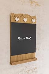 Marco Paul Shabby Chic Wooden Memo Board Rustic Chalk Board with Hearts view 2