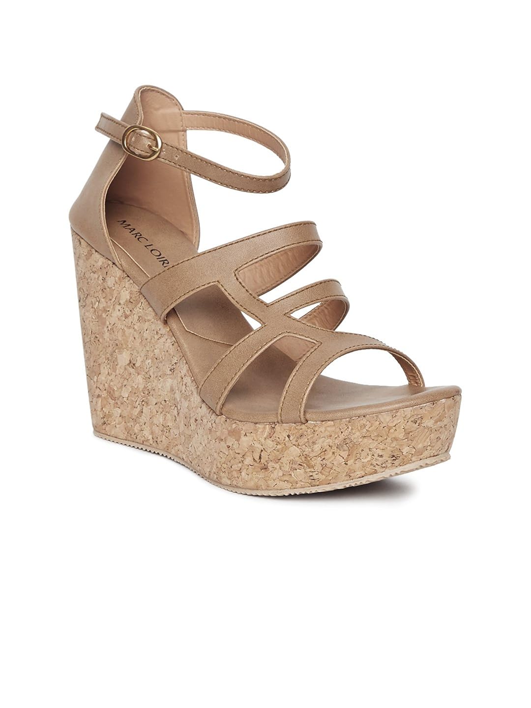 marc loire women's tan solid heels