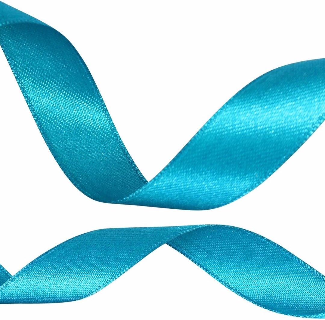23 Metres, DOUBLE SIDED SATIN RIBBON, Turquoise, 6mm