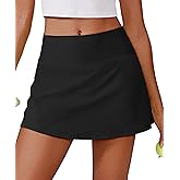 PINSPARK Womens Tennis Skirt High Waisted Golf Skort with 2 Pockets Stretchy Athletic Skirts for Workout Pickleball Running