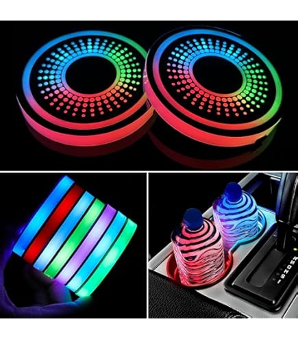 Accessoire Décoration Voiture Lot 5 Lumières Ambiance LED CTRICALVER - 7 Couleurs USB Pour Voiture - Éclairage Intérieur éclairage Voiture USB