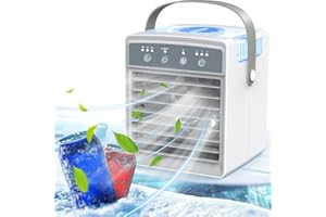 VEROSKY Portable Air Conditioners, USB Personal Mini Air Conditioner with 3-Speed, Evaporative Air Cooler with Misting, Portable Ac Unit Fan with Timer for Room, Tent, Bedroom, Car, RV and Camping