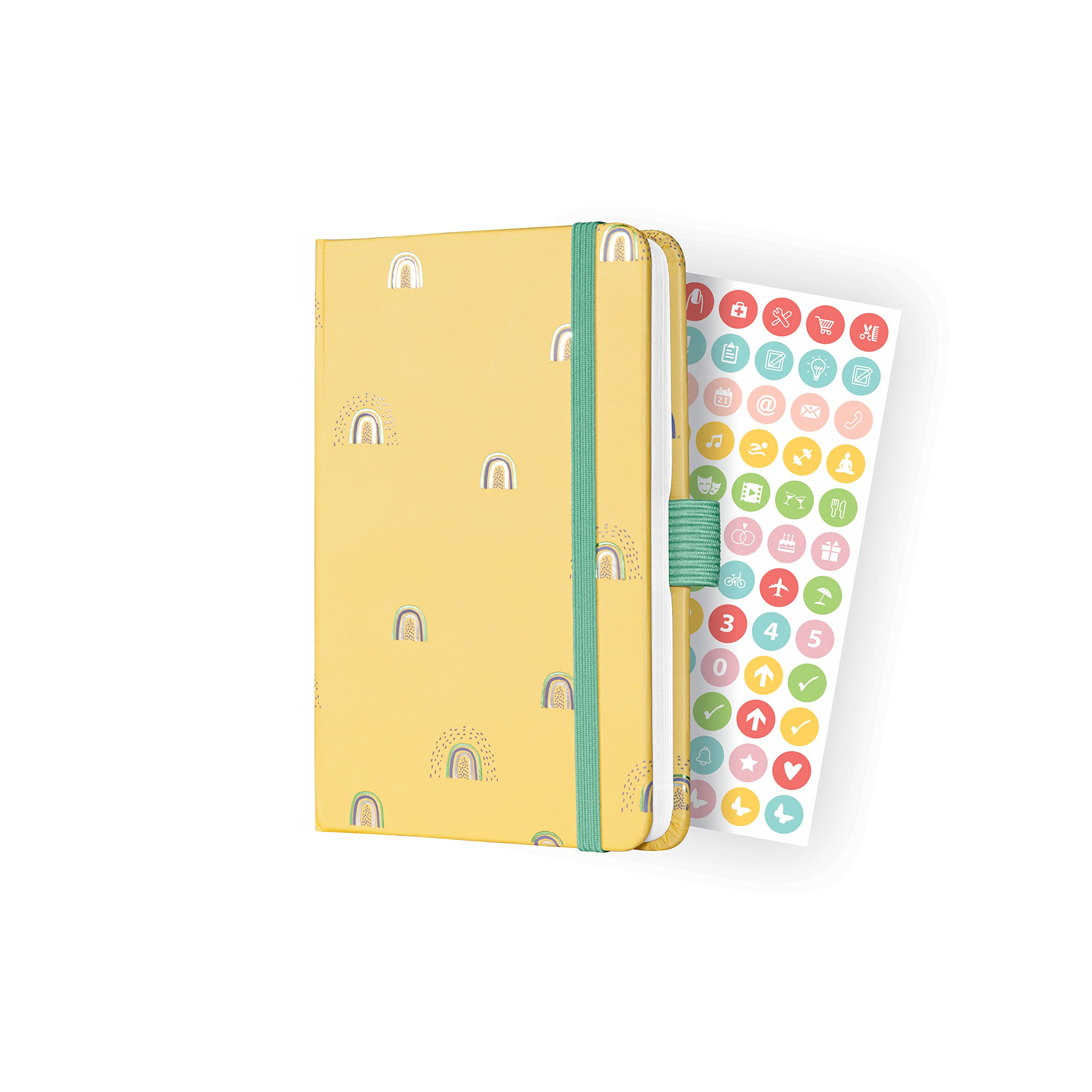 SIGEL J3318 Jolie Weekly diary 2023 - Rainbow Butter - 9,5 x 15 cm - hardcover - 174 pages - yellow