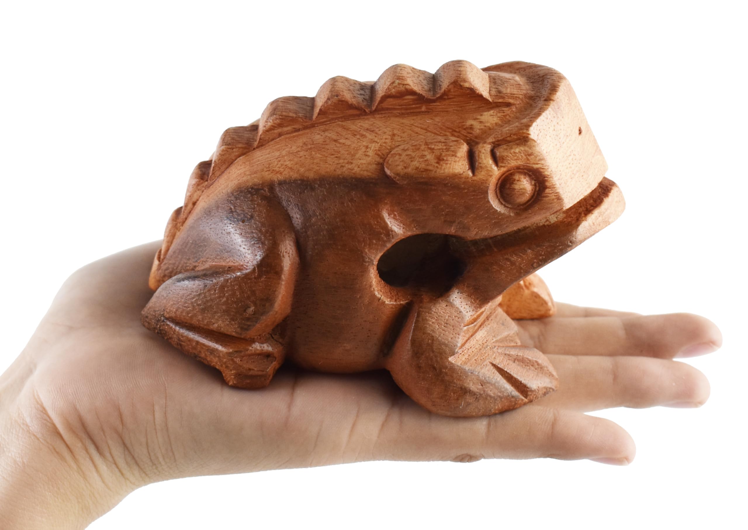 Frog guiro 4 inches wood block musical instrument Percussion Musical Instrument Perfect size Natural Wood Güiro Frog (Wooden)