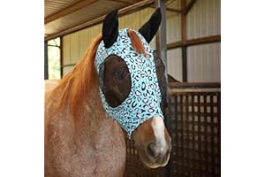 Jeffers Expression Lycra Horse Fly Mask – Full Size, Party Cheetah – Lightweight Stretch Horse Mask with Mesh Eyes & Ears, Breathable Lycra Mask for Horses, Equine Summer Apparel & Gear