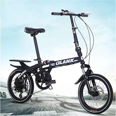 Amazon Co Jp 16インチ折りたたみ自転車大人 アンチスキッドと耐摩耗性タイヤ荷重 200kg 適した高さ6速軽量鉄骨 折り畳み式のコンパクトな自転車用145 180cm 黒 ホーム キッチン