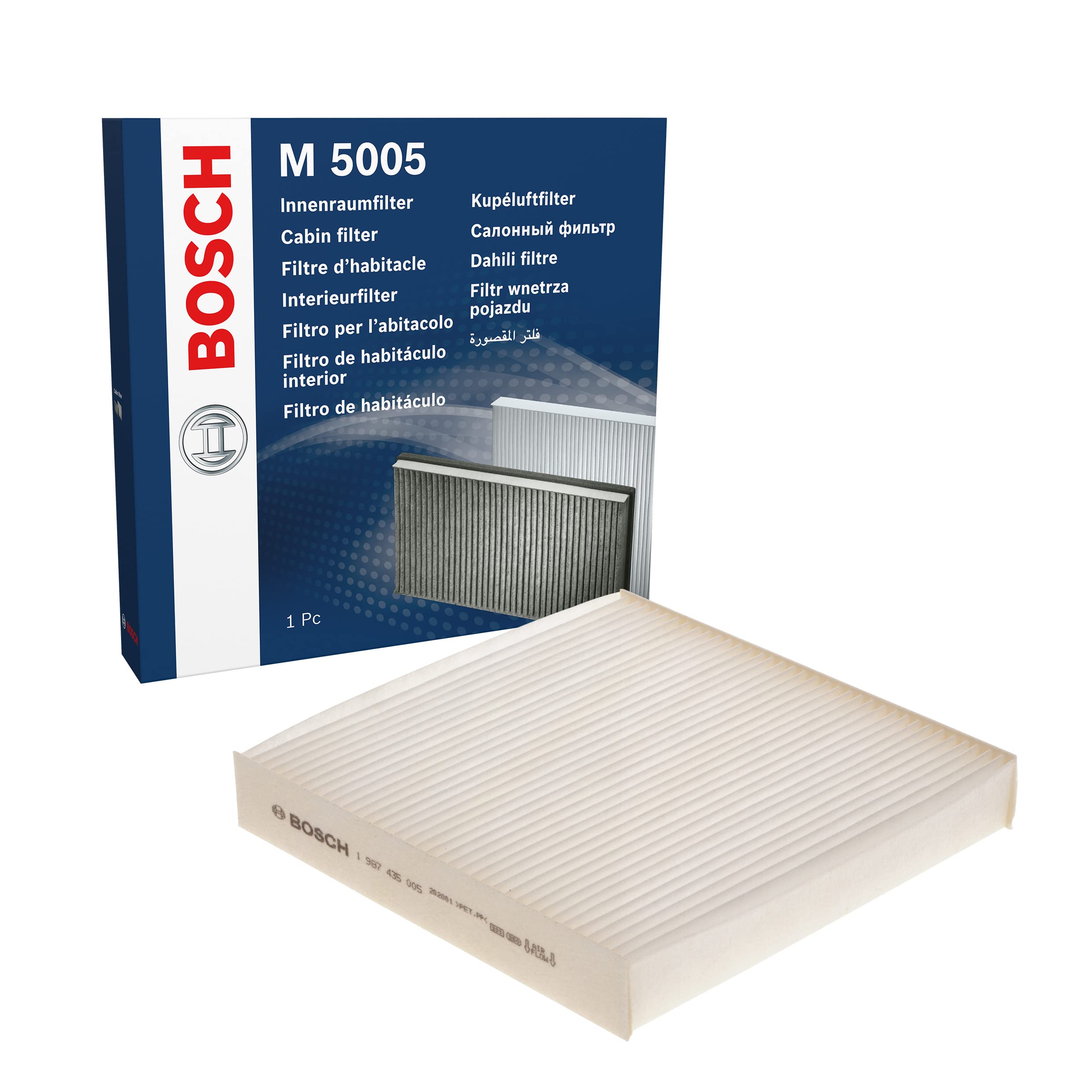 Bosch M5005 Standard Cabin Filter, Replacement Filter - Filters Pollen and Dust for Cleaner Air Inside the Vehicle