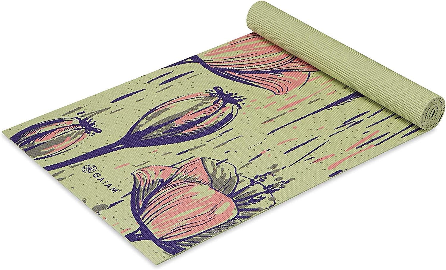 POIUY 4 Mm Thick Non-slip Print All Types Of Sports And Fitness Yoga Mat,In Bloom