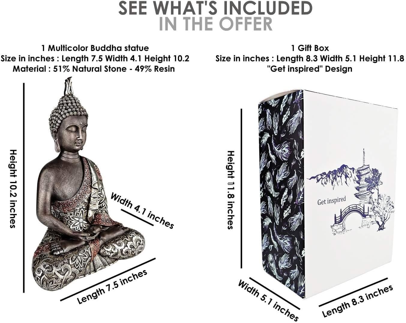25DOL Buddha Statues for Home. 10.3" Buddha Statue (The Final Meditation). Collectibles and Figurines, Meditation Decor, Spiritual Living Room Decor, Yoga Zen Decor, Hindu and East Asian Décor: Kitchen & Dining