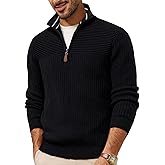 PJ PAUL JONES Mens Quarter Zip Sweater Long Sleeve Casual Pullover Knitted Textured Dress Sweaters