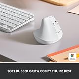 Logitech Lift Vertical Ergonomic Mouse Wireless Bluetooth USB Receiver White view 3
