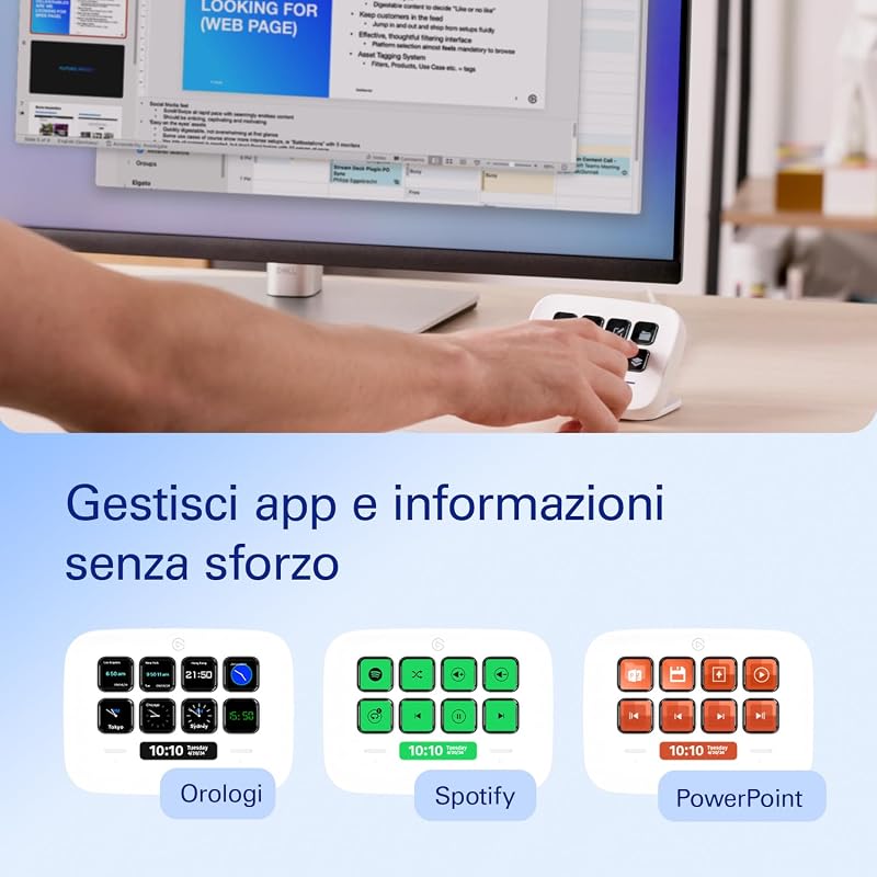 Stream Deck Neo – 8 Tasti Personalizzabili, 2 Touch Point, velocizza attività e Flussi di Lavoro - controlla Word, Excel, PowerPoint, Teams, Zoom, Spotify e Altro, Drag And Drop - per Mac e PC
